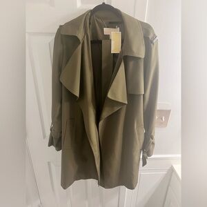 Michael Kors forest green trench coat, size large